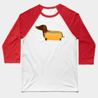 Wiener Dog in a Bun Baseball T-Shirt